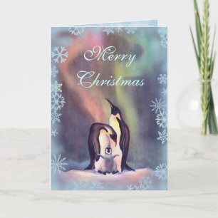 FROHE WEIHNACHT-PINGUINE durch SHARON SHARPE Feiertagskarte