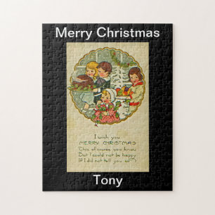 Frohe Weihnacht-Puzzlespiel-Entwurf Puzzle