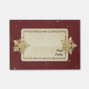 Frohe Weihnacht-rote und silberne Post-it Klebezettel