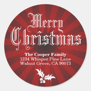 Frohe Weihnacht-Rücksendeadresse-Aufkleber Runder Aufkleber