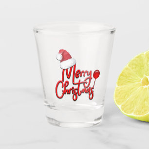Frohe Weihnacht-Sankt-Kappen-Text Schnapsglas