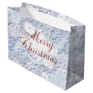 Frohe Weihnacht-Schnee-Geschenk-Tasche groß Große Geschenktüte