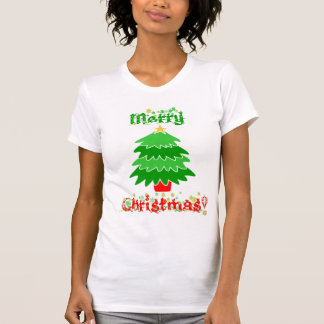 Frohe Weihnacht-Schneeflocken und Baum T-Shirt