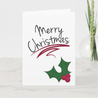 Frohe Weihnacht-Stechpalmen-Feiertags-Karte Feiertagskarte
