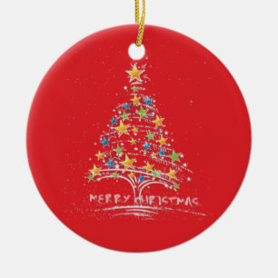 Frohe Weihnacht-sternenklare Baum-Verzierung Keramik Ornament