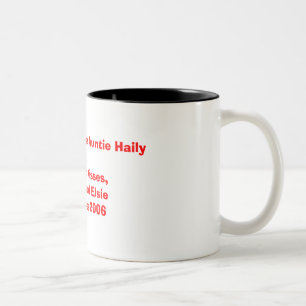 Frohe Weihnacht-Tante HailyHugs und Küsse, Kay… Zweifarbige Tasse