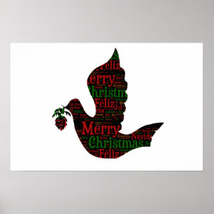 Frohe Weihnacht-Taube Poster