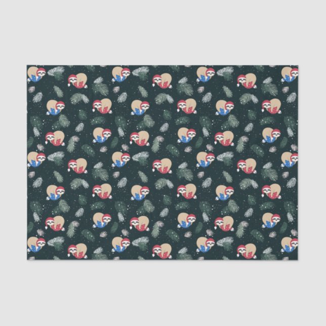 Frohe Weihnacht-Trägheits-Verzierungs-Muster Seidenpapier (Vorderseite)