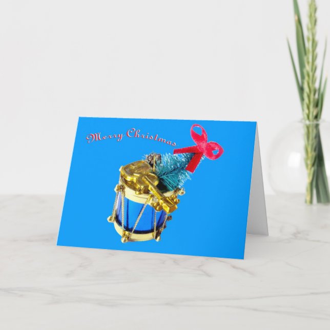Frohe Weihnacht-Trommel Feiertagskarte (Vorderseite)