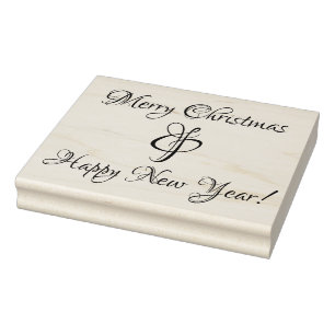Frohe Weihnacht-u. glückliches neues Gummistempel