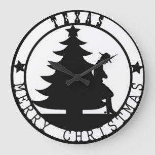 Frohe Weihnacht-Uhr Texas Große Wanduhr