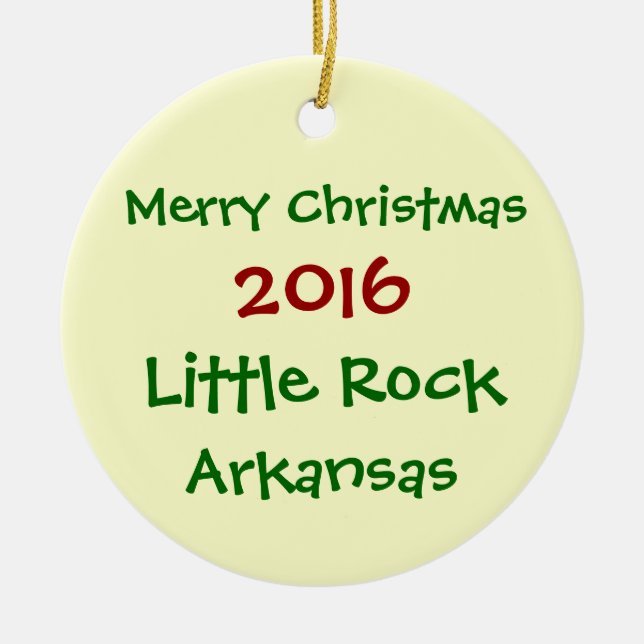 FROHE WEIHNACHT-VERZIERUNG 2016 LITTLE ROCKS KERAMIK ORNAMENT (Vorne)