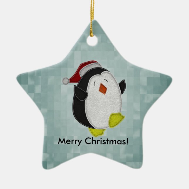 Frohe Weihnacht-Verzierung Keramik Ornament (Vorne)