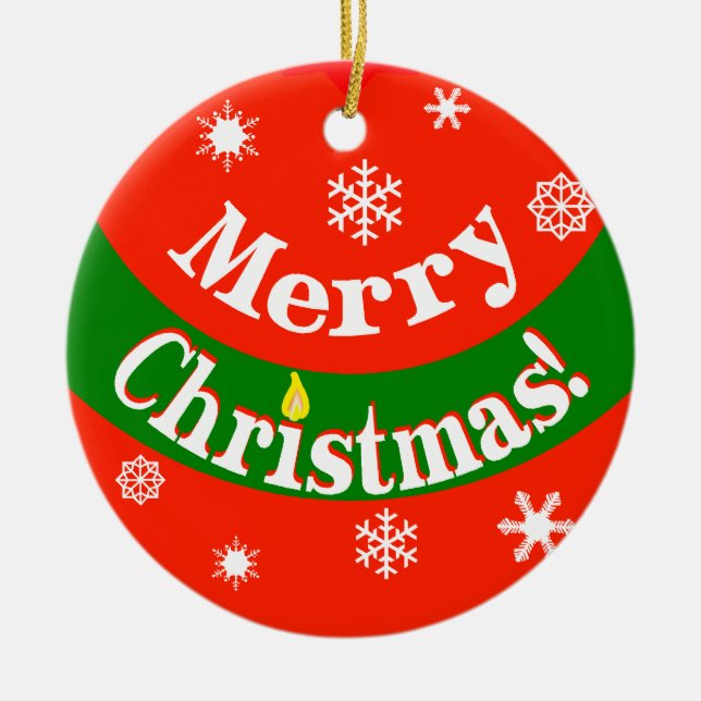 Frohe Weihnacht-Verzierung Keramikornament (Vorne)