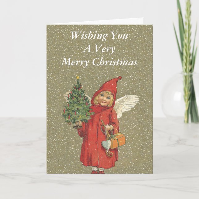 Frohe Weihnacht-viktorianischer kleines Feiertagskarte (Vorderseite)