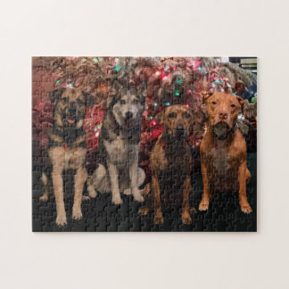 Frohe Weihnacht-Welpen-Puzzlespiel Puzzle