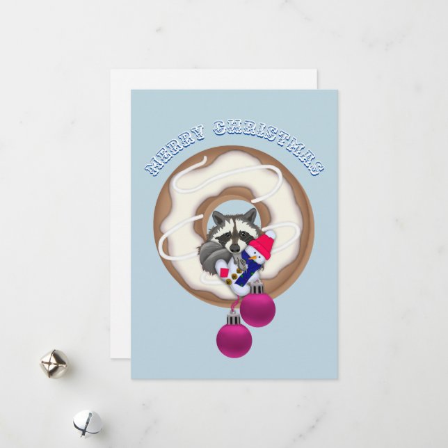 Frohe Weihnachten С ute Raccoon (Vorderseite/Rückseite Beispiel)