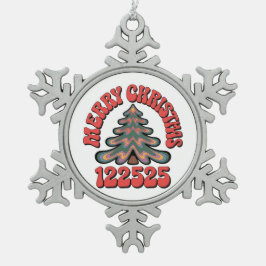 Frohe Weihnachten 122525 Schneeflocken Zinn-Ornament