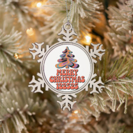 Frohe Weihnachten 122525 Schneeflocken Zinn-Ornament