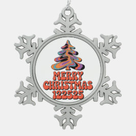 Frohe Weihnachten 122525 Schneeflocken Zinn-Ornament