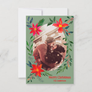 Frohe Weihnachten 1 Foto Aquarell Blumenurlaub Dankeskarte