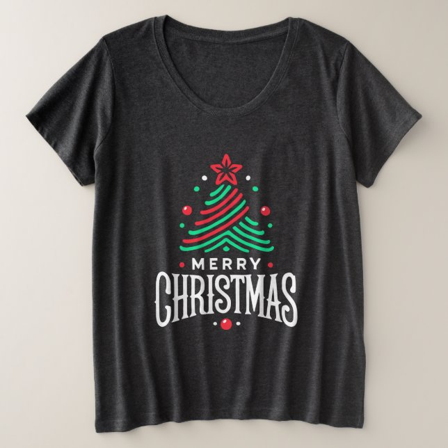 Frohe Weihnachten 1 Große Größe T-Shirt (Design vorne)