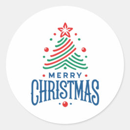 Frohe Weihnachten 1 Runder Aufkleber