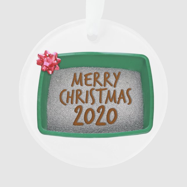 Frohe Weihnachten 2020 Cat Litter Box Spaß Ornament (Vorderseite)