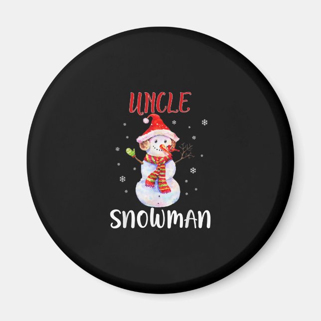 Frohe Weihnachten 2020 Onkel Snowman in Maske Paja Magnet (Vorne)