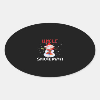 Frohe Weihnachten 2020 Onkel Snowman in Maske Paja Ovaler Aufkleber
