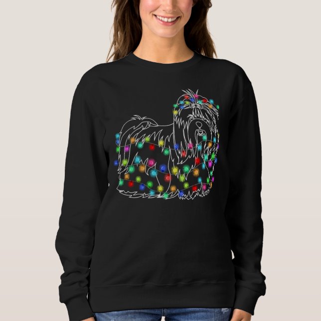 Frohe Weihnachten 2020 Shih Tzu Xmas Lights Sweatshirt (Vorderseite)