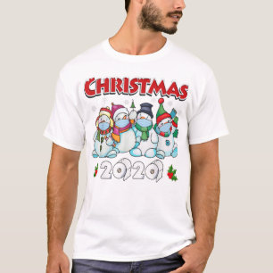 Frohe Weihnachten 2020 Snowman in Mask Paj T-Shirt