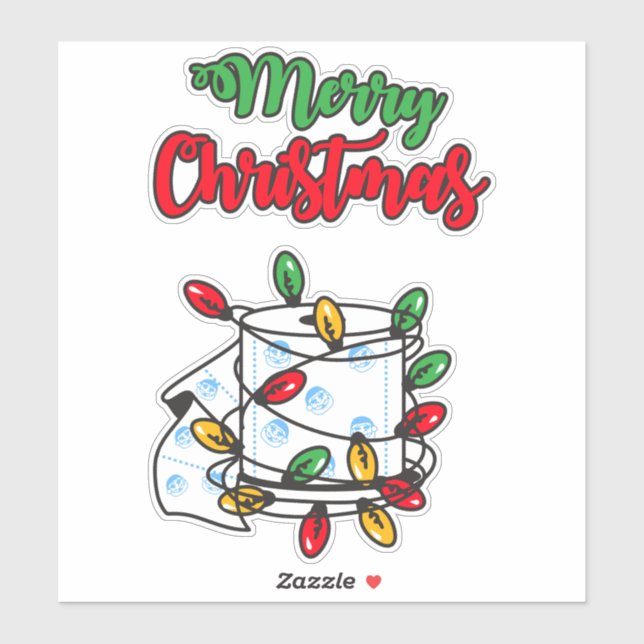 Frohe Weihnachten 2020 - Toilettenpapier Edition Aufkleber (Blatt)
