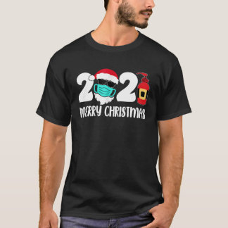 Frohe Weihnachten 2021 Santa Wearing Mask Quaranti T-Shirt