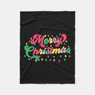 Frohe Weihnachten 2024 Familie Matching Christmas Fleecedecke