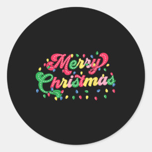 Frohe Weihnachten 2024 Familie Matching Christmas Runder Aufkleber