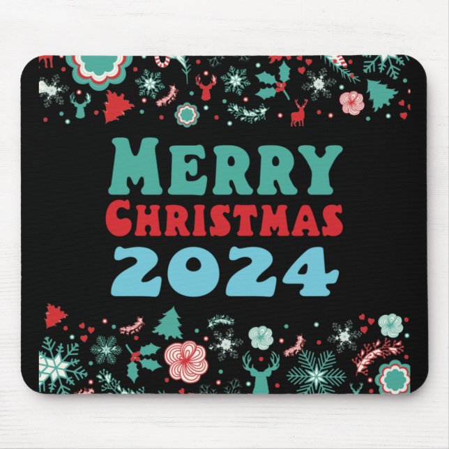 Frohe Weihnachten 2024 Mousepad (Vorne)