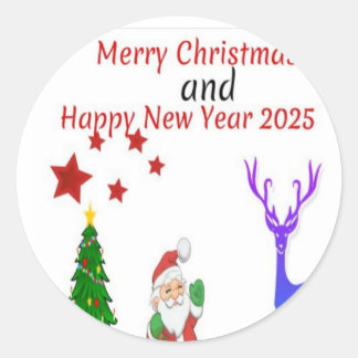 Frohe Weihnachten 2024 Runder Aufkleber