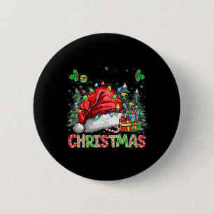 Frohe Weihnachten 2024 Weihnachtsmannmütze Matchin Button