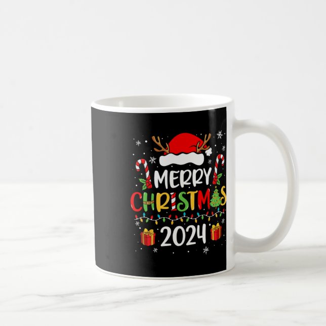 Frohe Weihnachten 2024 Weihnachtsmannmütze Matchin Kaffeetasse (Rechts)