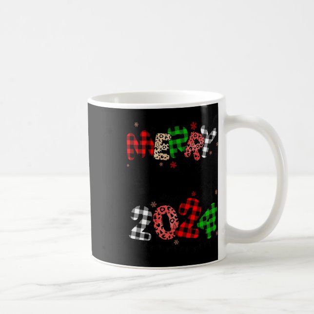 Frohe Weihnachten 2024 Weihnachtsmannmütze Matchin Kaffeetasse (Rechts)
