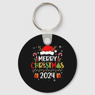 Frohe Weihnachten 2024 Weihnachtsmannmütze Matchin Schlüsselanhänger