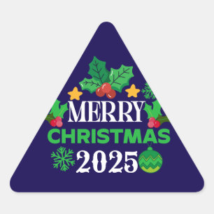 Frohe Weihnachten 2025-86303 Dreieckiger Aufkleber