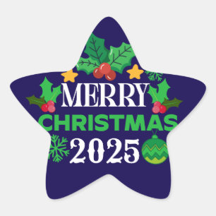 Frohe Weihnachten 2025-86303 Stern-Aufkleber