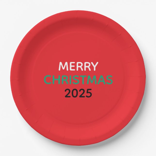 FROHE WEIHNACHTEN 2025 PAPIERTELLER (Vorderseite)