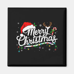 Frohe Weihnachten 2025 Santa Hut Rentier Weihnacht Magnet