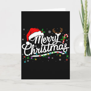 Frohe Weihnachten 2025 Santa Hut Rentier Xmas Matc Karte