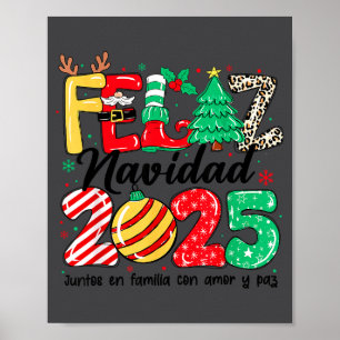 Frohe Weihnachten 2025 Spanisches Weihnachten Mexi Poster
