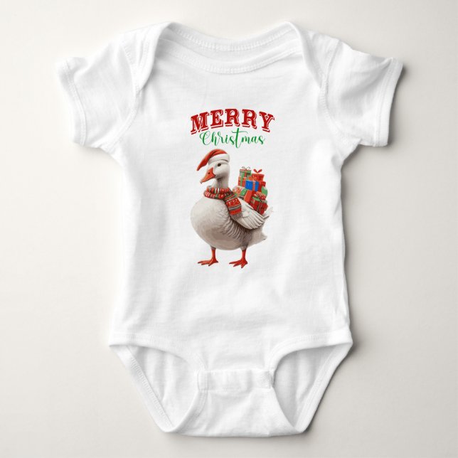 FROHE WEIHNACHTEN 2026 BABY STRAMPLER (Vorderseite)