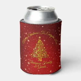 Frohe Weihnachten 20XX Red Gold Tree Stars Dosenkühler